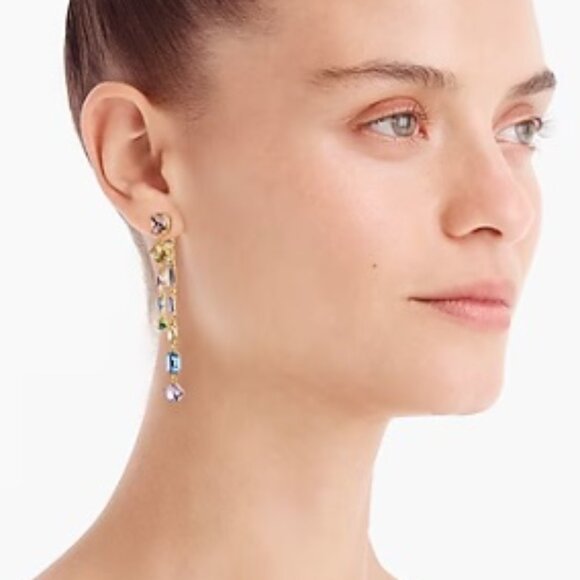 J.Crew Crystal Jacket Drop Earrings - Picture 3 of 5